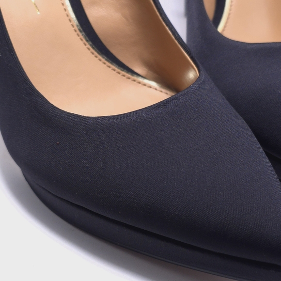 Jessica Simpson Womens Sz 8 Black Platform Dress Pump Heels Fabric Pointed Toe - Picture 10 of 11